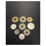 Collection of Japanese Coins With Various Designs