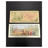 Costa Rica Cinco Colones Banknotes, Set of Two