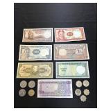 Assorted Vietnamese Currency Notes And Coins...