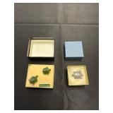 Set of Turtle-Themed Jade and Metal Accessories