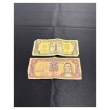 Dominican Republic 20 and 5 Peso Banknotes