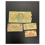Lot of Four Vintage Greek Banknotes