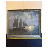 Oil Painting of Sailboats by Carl Hayden Stephens