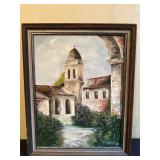 Framed Oil Painting Signed by T. Hart, 1988