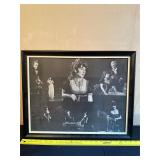 Framed Black-and-White Collage Print With Figures