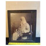 Framed Sepia Photograph of Walt Whitman