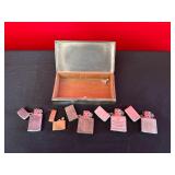 Collection of Vintage Metal Lighters and Case