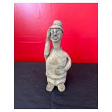 Handcrafted Ceramic Figure With Hat and Mustache