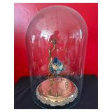 Glass and Metal Decorative Vessel With Glass Dome