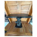 Black Pedestal Table with Cherub Base