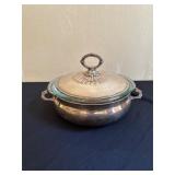 Silver-Plated Covered Dish with Pyrex Insert