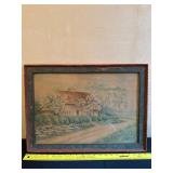 Framed Landscape Artwork with Artist Signature