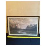 Landscape Print of Mountains and River Scene