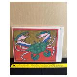 Signed Colorful Crab Artwork by Steve Shepard