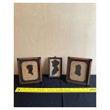 Set of Three Framed Silhouette Portraits