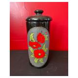 Handcrafted Ceramic Jar with Poppy Floral Design