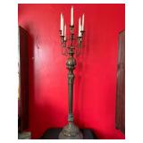 Tall Bronze Candelabra With 10-Light Design