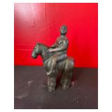 Bronze Sculpture of Human Figure on Horse