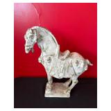 Painted Terracotta Horse Figurine w Damaged Head