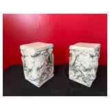 Pair of Concrete Decorative Lion Head Blocks