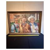 Framed Oil Painting by Ghea Todd of Three Men