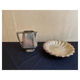 Silver-Plated Pitcher and Fluted Dish Set