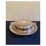 Silver-Plated Covered Dish with Handle Details