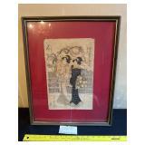 Framed Woodblock Print by Kikukawa Eizan
