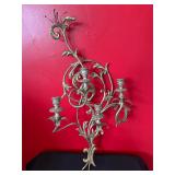 Ornate Metal Wall Hanging Candelabra