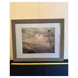 Framed Artwork With Figures Signed, Dated 1984