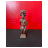 Carved Wooden Figurine of a Standing Woman