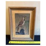 Framed Painting of Bird by Glover, Dated 1965