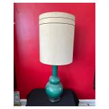 Green Ceramic Gourd-Shaped Table Lamp with Shade
