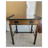 Chinoiserie Style Black and Gold Accent Table
