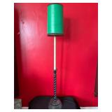 Twisted Metal Table Lamp With Green Shade
