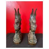 Pair of Cast Iron Gothic Gargoyle Statues