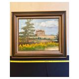 V. Newton Signed Landscape Oil Painting With Frame