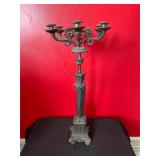 Bronze Five-Arm Candelabra on Ornate Base