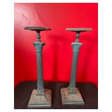 Pair of Cast Iron Decorative Pedestals
