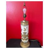 Decorative Glass Table Lamp With Heraldic Motif