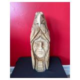 Hand-Carved Wooden Native-Inspired Sculpture