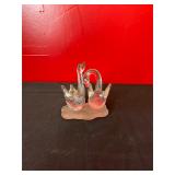 Glass Swan Figurine on Frosted Base