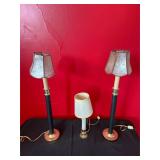 Set of Three Table Lamps with Shades