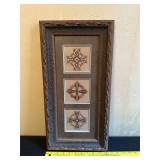 Framed Display of Three Religious Cross Artworks