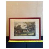 Framed Hunting Scene Print by M. Dubourg