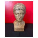 Bronze-Style Bust Sculpture of a Young Woman