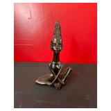 Hand-Carved Wood Sculpture of Sitting Woman