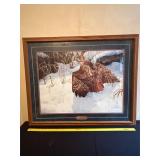 Framed Signed Print of Hawk by Christopher Walden