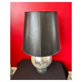 Metal Table Lamp with Black Shade and Chrome Base