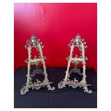 Pair of Ornate Brass Decorative Easels